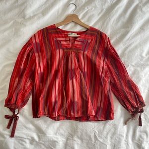 Madewell Ikat Peasant Popover Top